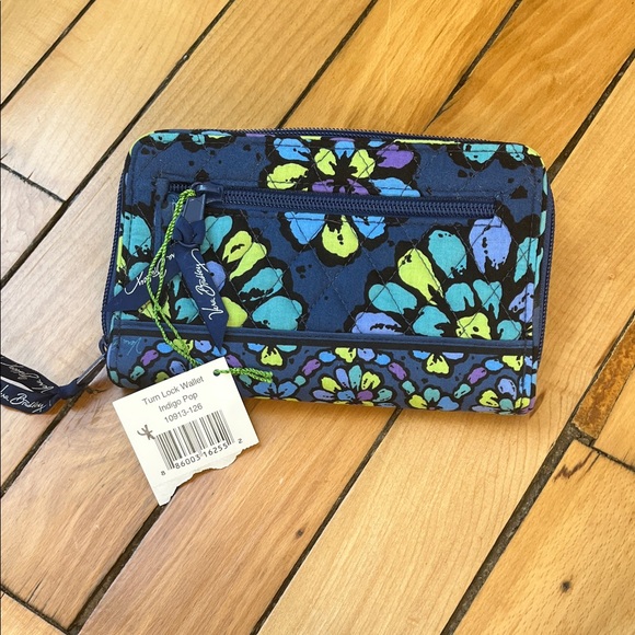 Vera Bradley Indigo Pop Floral Wallet NWT - Picture 5 of 5
